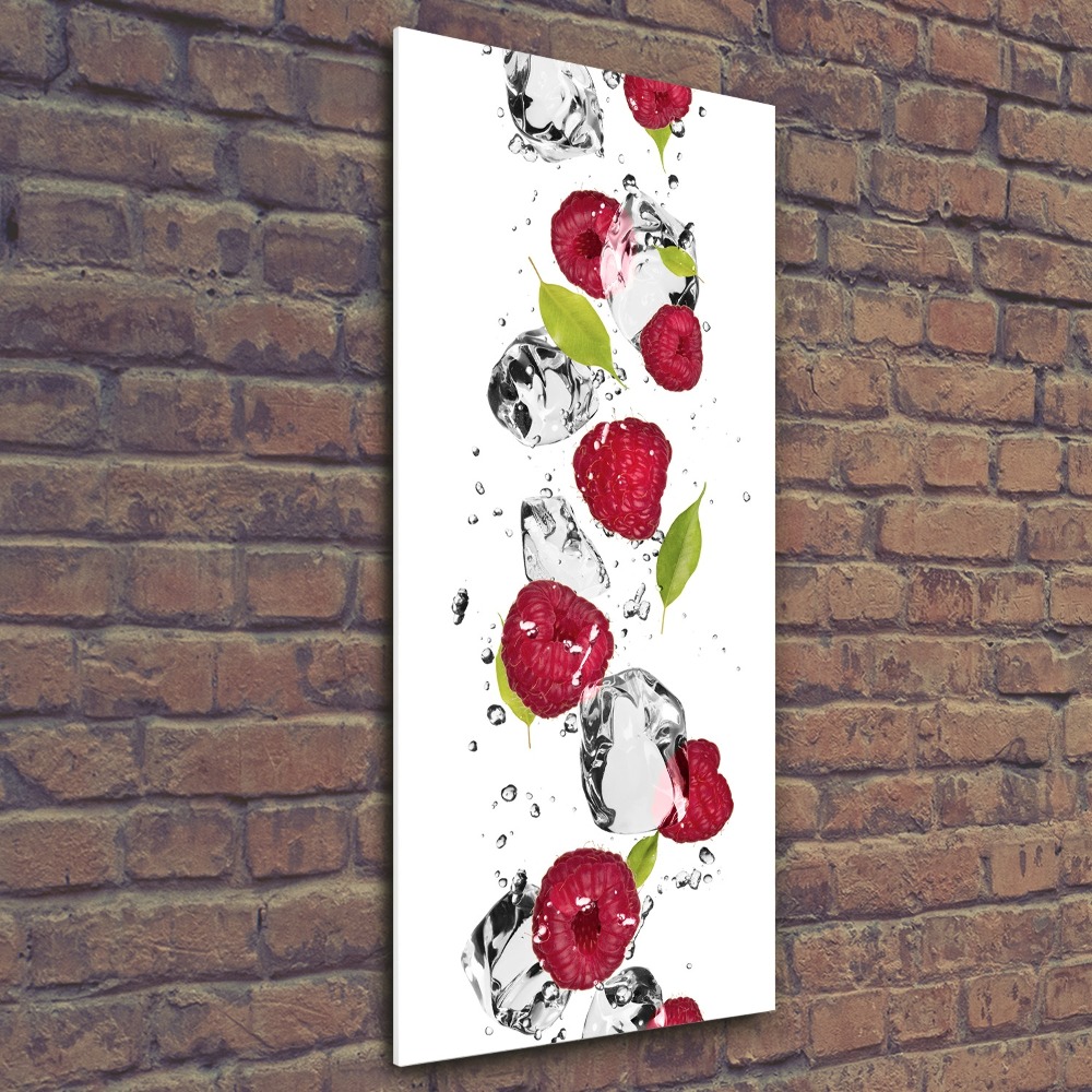 Tableau acrylique Framboises et eau