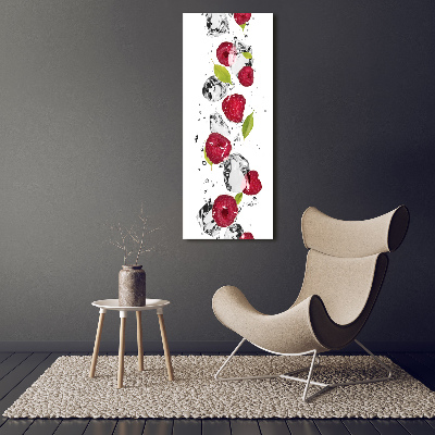 Tableau acrylique Framboises et eau