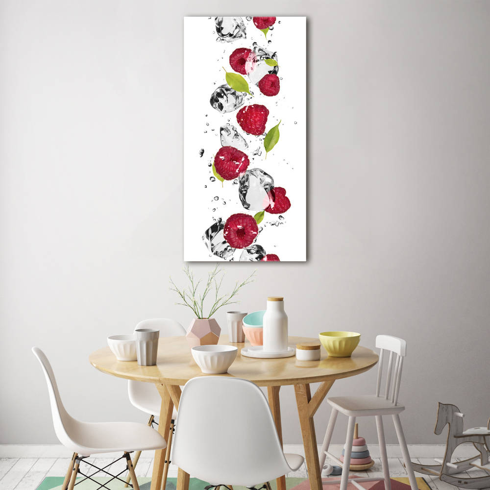 Tableau acrylique Framboises et eau