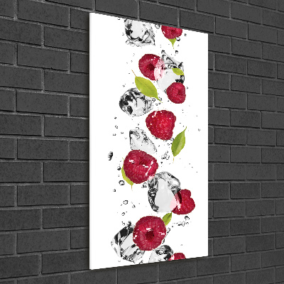 Tableau acrylique Framboises et eau