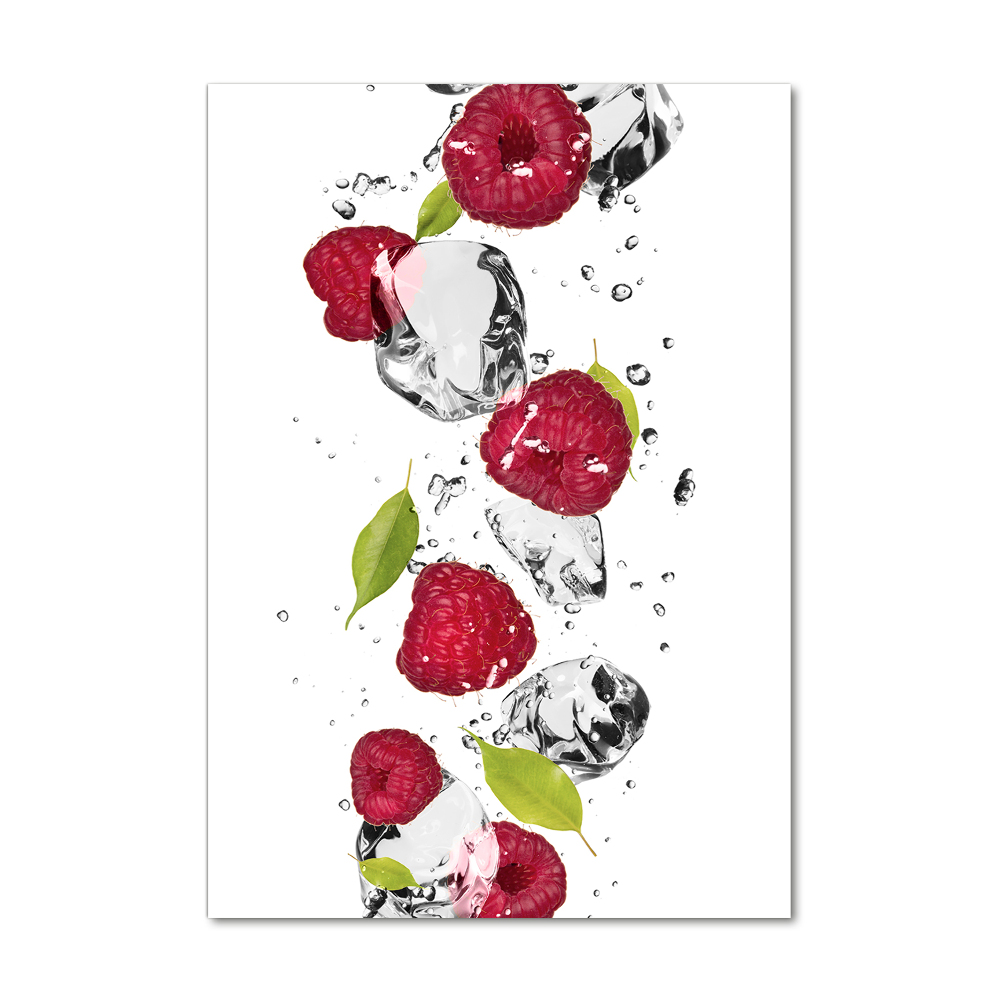 Tableau acrylique Framboises et eau