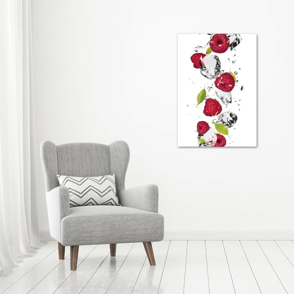 Tableau acrylique Framboises et eau