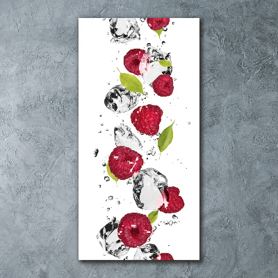 Tableau acrylique Framboises et eau