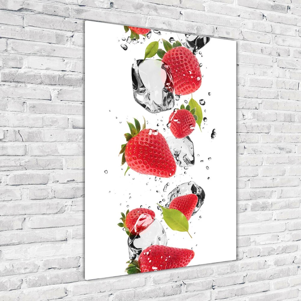 Tableau verre acrylique Fraises