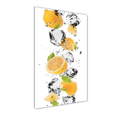 Tableau verre acrylique Citrons et eau