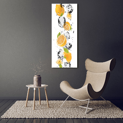 Tableau verre acrylique Citrons et eau