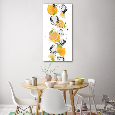 Tableau verre acrylique Citrons et eau