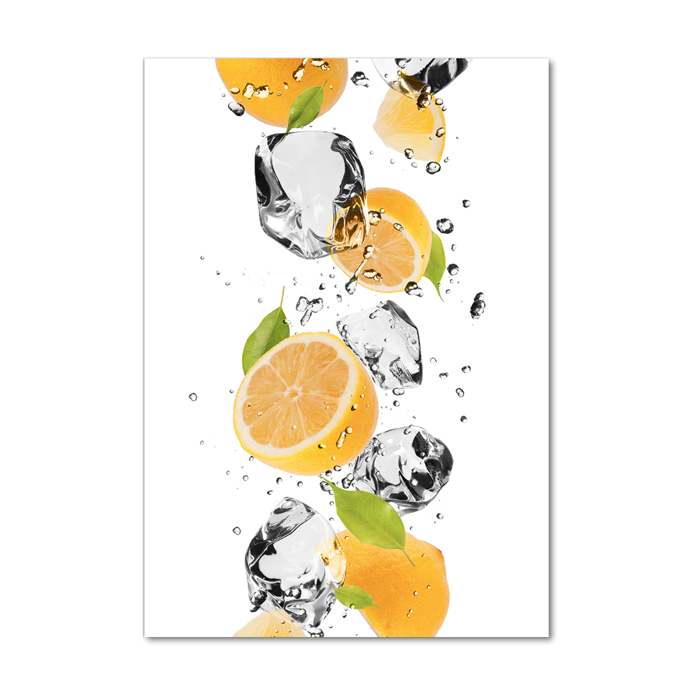 Tableau verre acrylique Citrons et eau