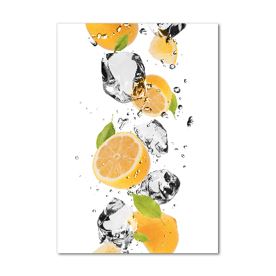 Tableau verre acrylique Citrons et eau