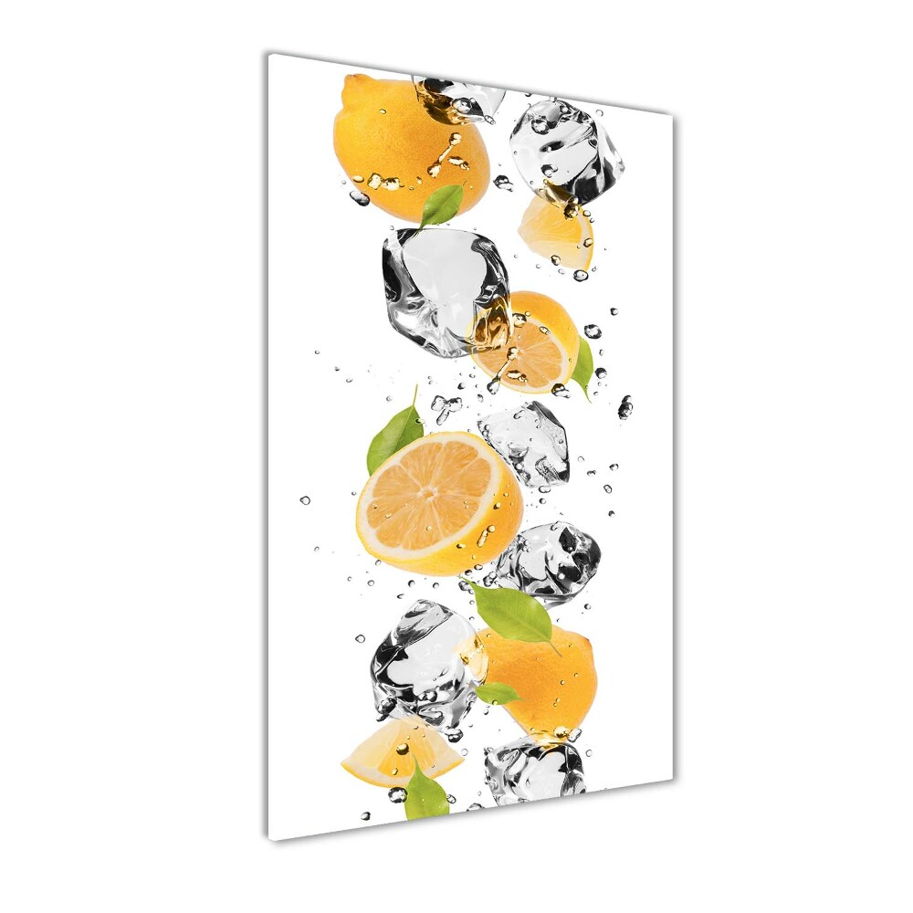 Tableau verre acrylique Citrons et eau