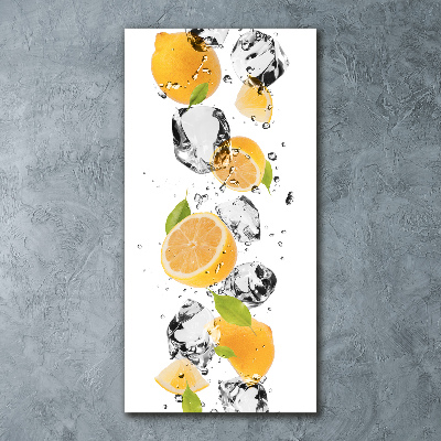 Tableau verre acrylique Citrons et eau