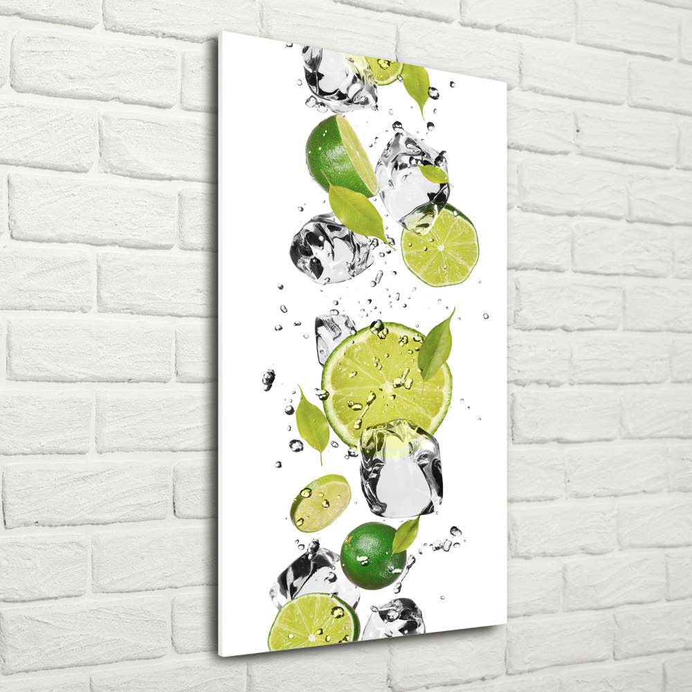 Acrylique tableau Citron vert et eau