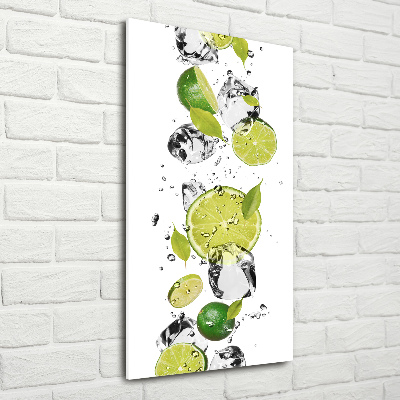 Acrylique tableau Citron vert et eau