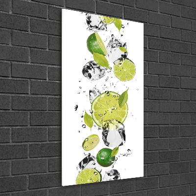 Acrylique tableau Citron vert et eau