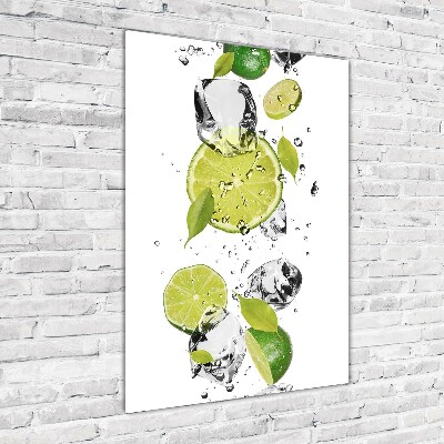 Acrylique tableau Citron vert et eau