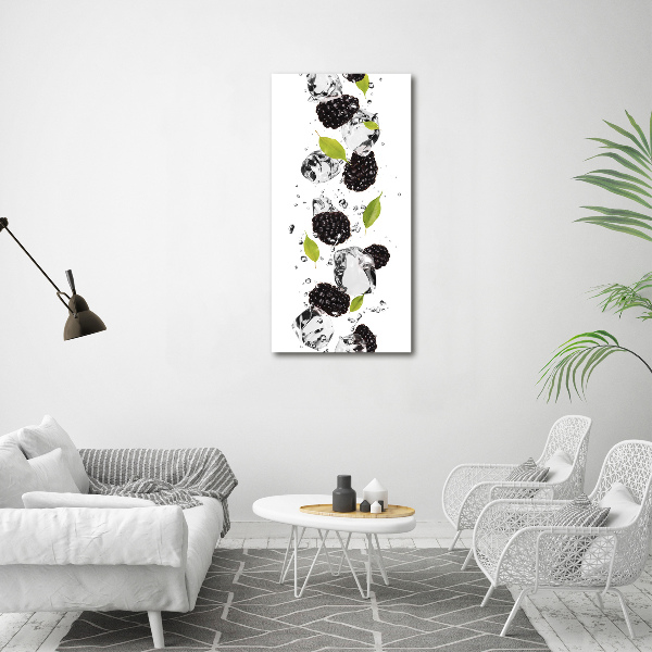 Tableau sur verre acrylique Mûres et eau