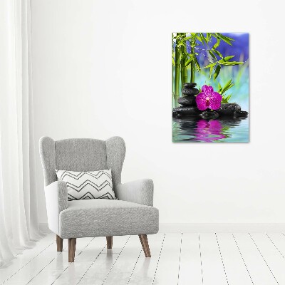 Acrylique tableau Orchidée et bambou