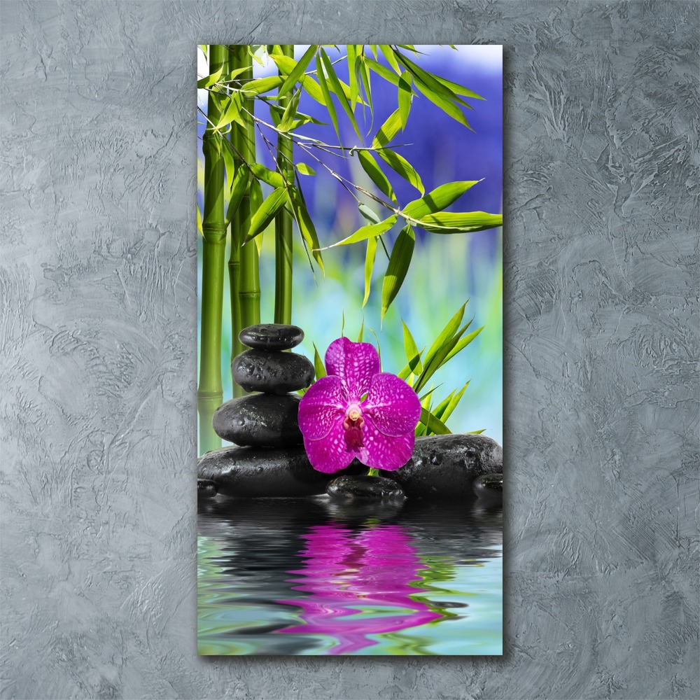 Acrylique tableau Orchidée et bambou