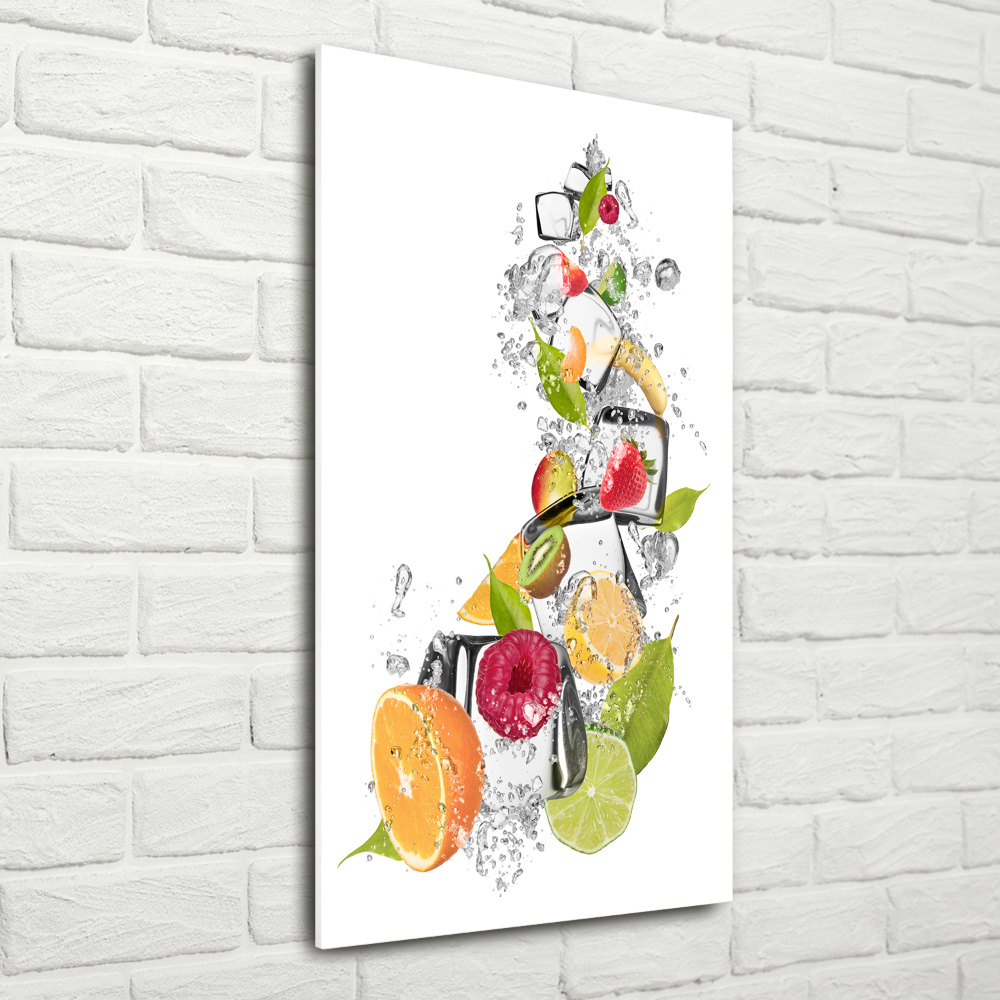 Tableau sur verre acrylique Fruits et glace