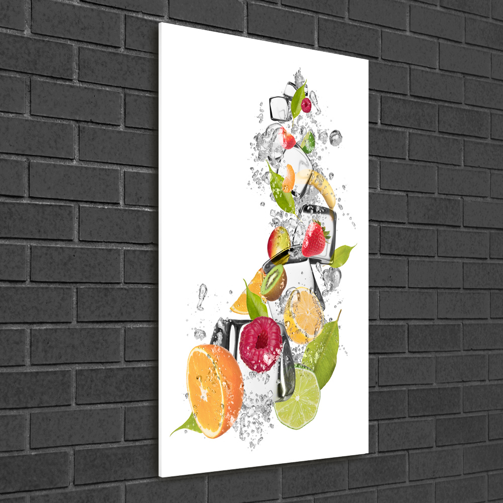 Tableau sur verre acrylique Fruits et glace