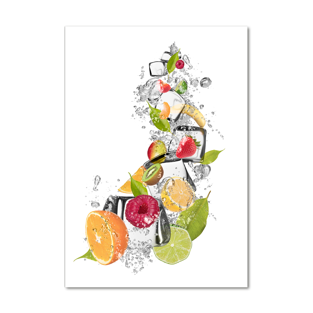 Tableau sur verre acrylique Fruits et glace