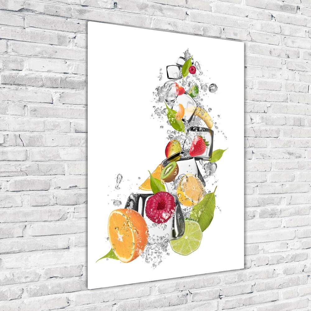 Tableau sur verre acrylique Fruits et glace