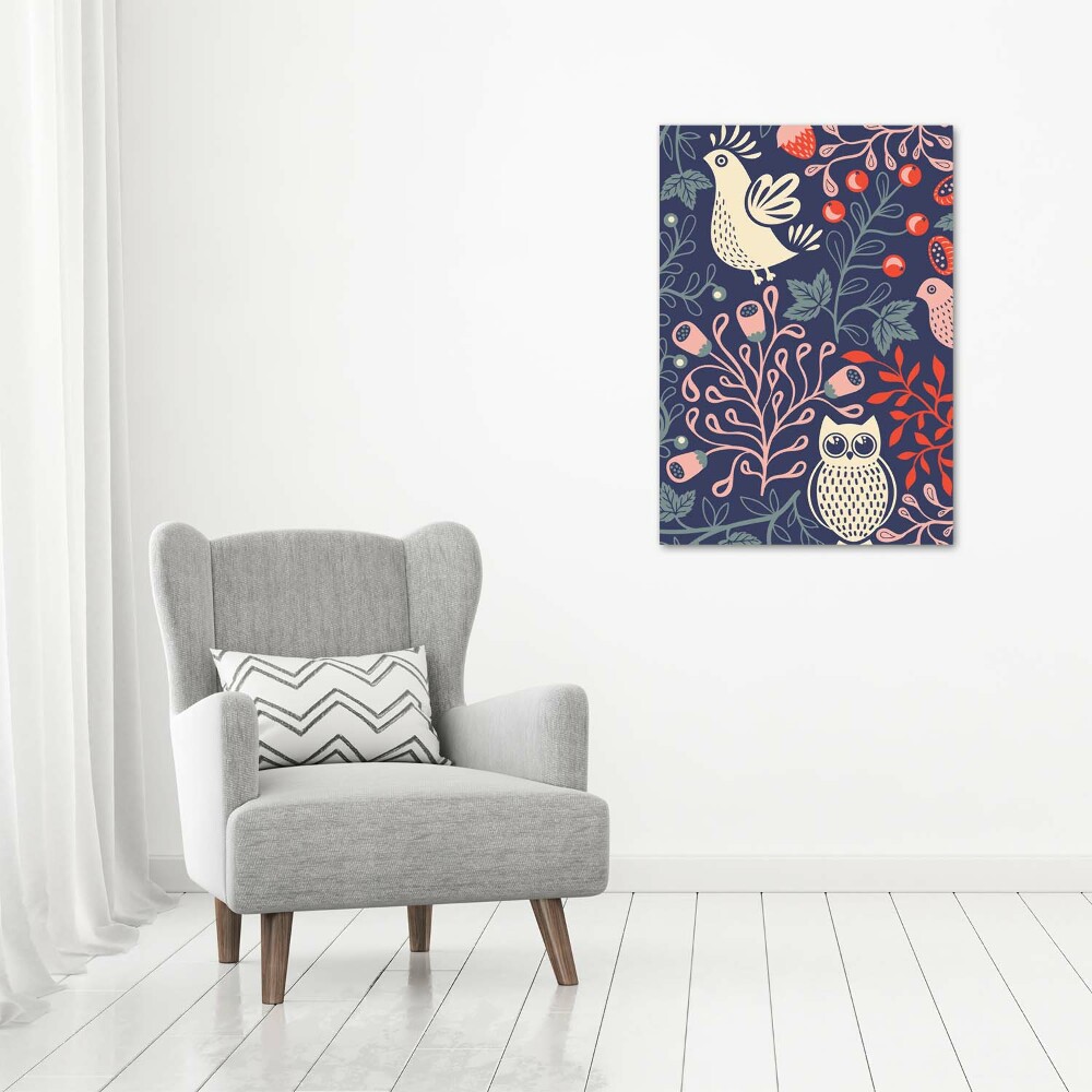 Tableau en acrylique Coq poule hibou