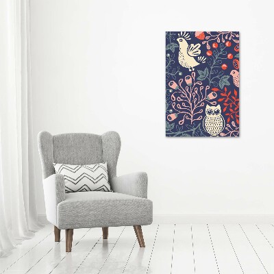 Tableau en acrylique Coq poule hibou