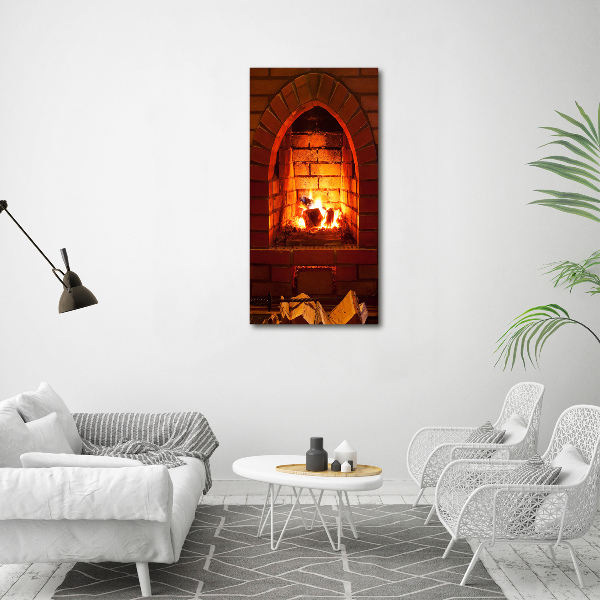 Tableau acrylique Feu dans la cheminée