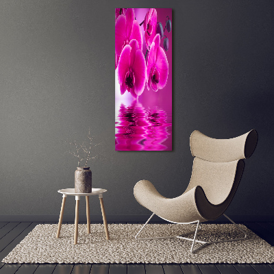 Tableau verre acrylique Orchidée rose fleur