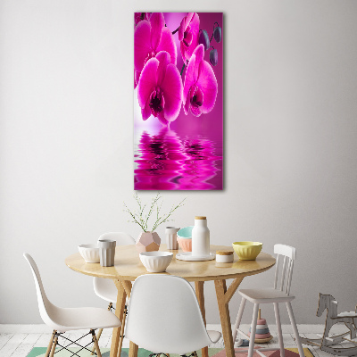 Tableau verre acrylique Orchidée rose fleur