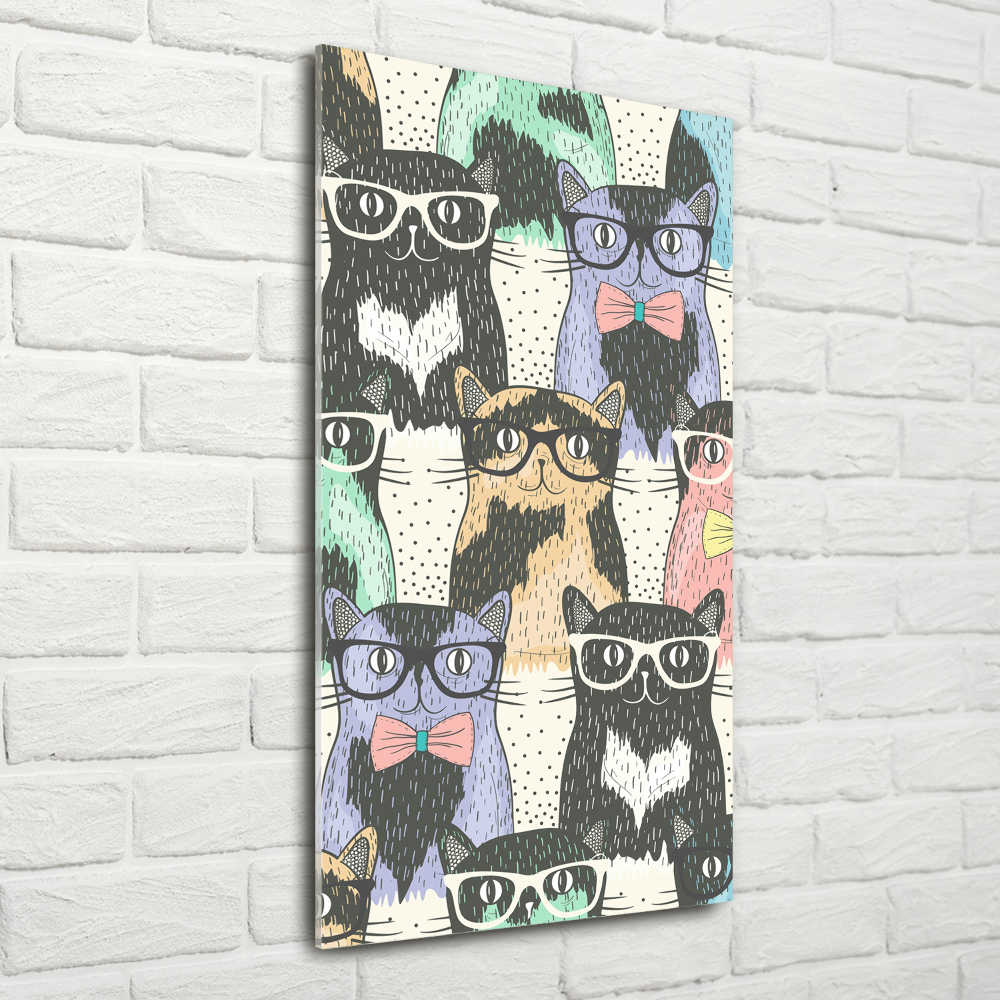 Tableau en acrylique Chats avec lunettes