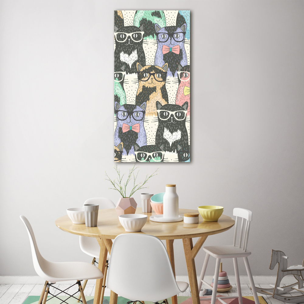 Tableau en acrylique Chats avec lunettes