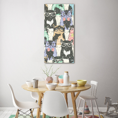 Tableau en acrylique Chats avec lunettes