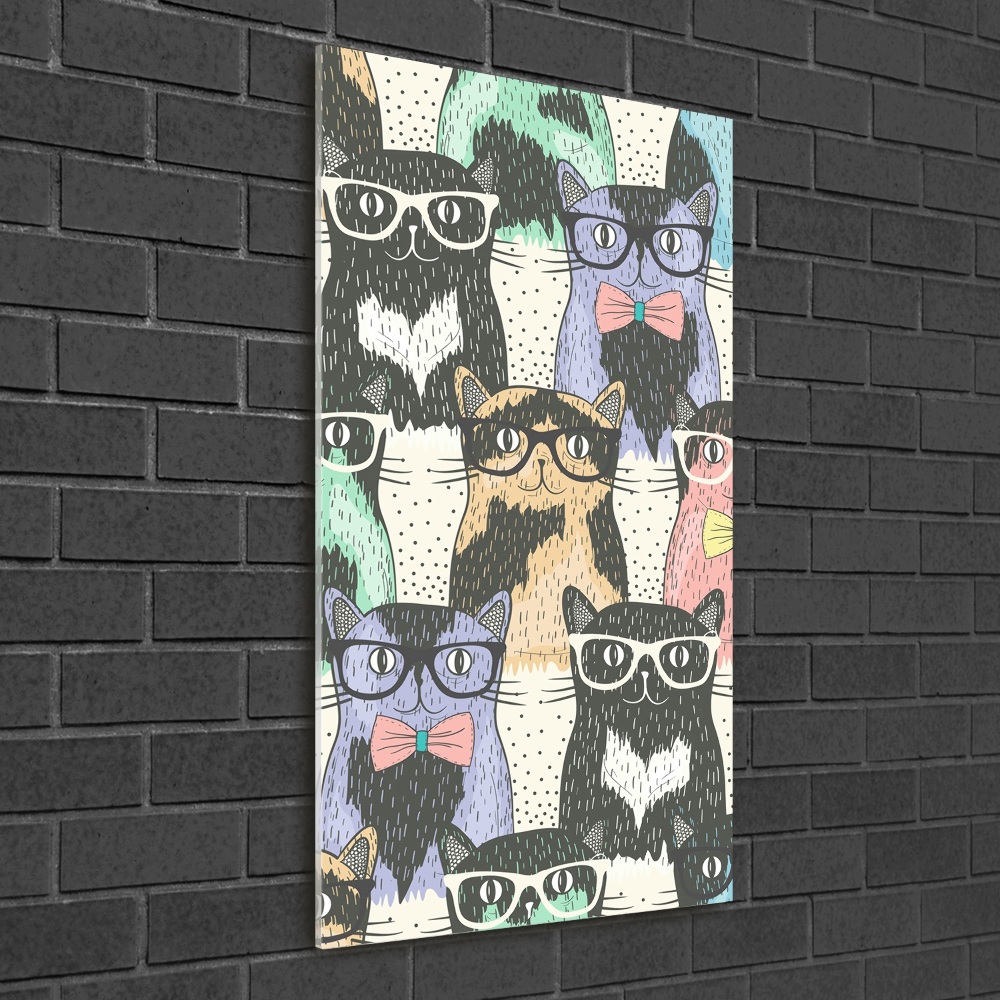 Tableau en acrylique Chats avec lunettes