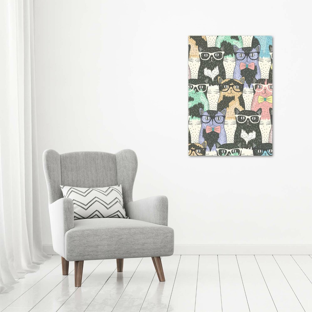 Tableau en acrylique Chats avec lunettes