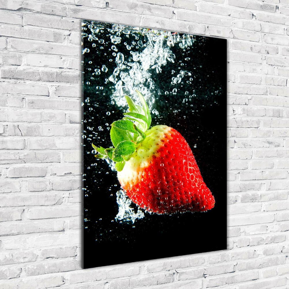 Tableau acrylique Fraise sous l'eau