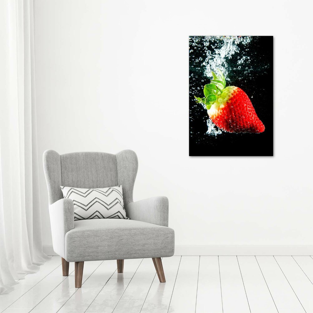 Tableau acrylique Fraise sous l'eau