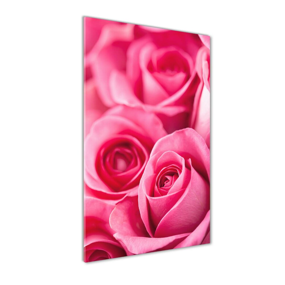 Tableau sur verre acrylique Roses roses