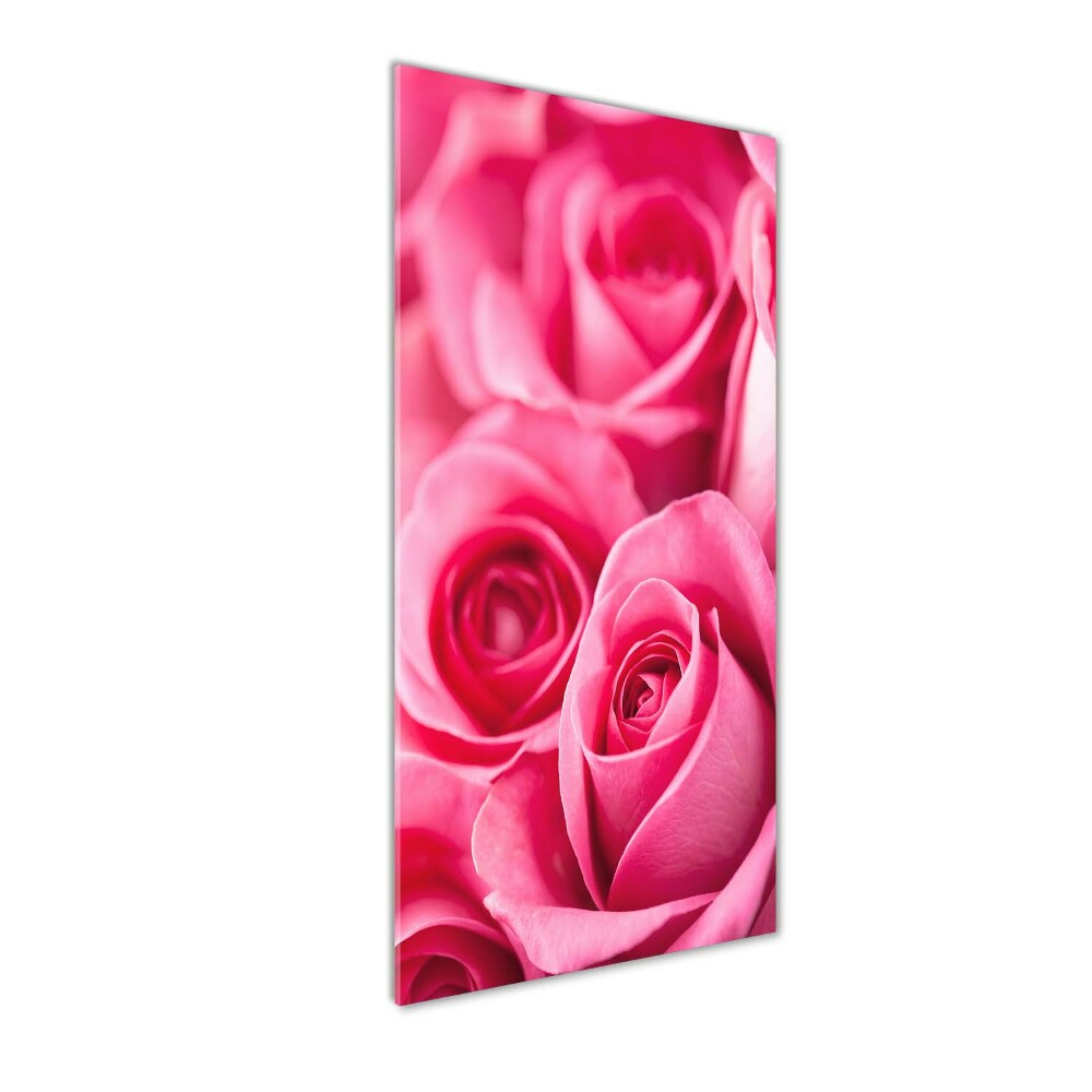 Tableau sur verre acrylique Roses roses