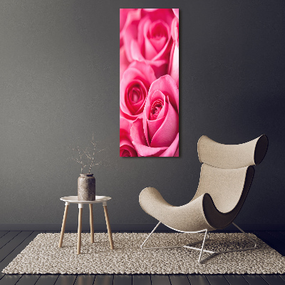 Tableau sur verre acrylique Roses roses