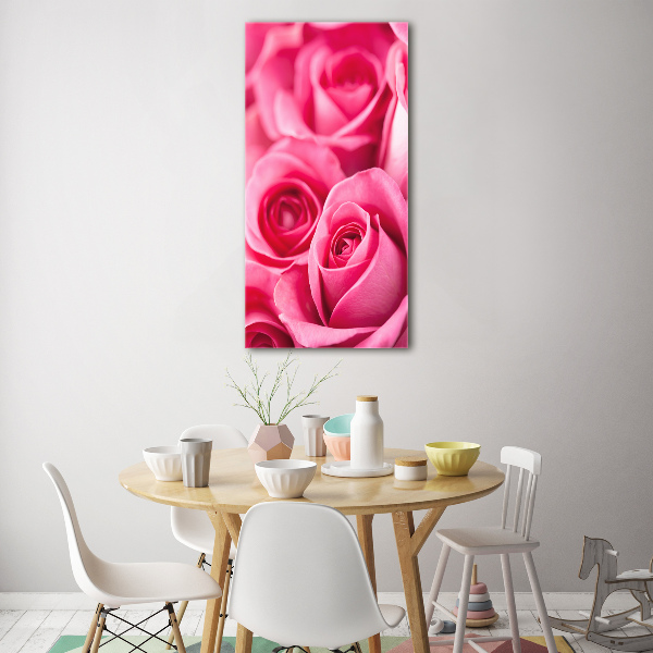 Tableau sur verre acrylique Roses roses