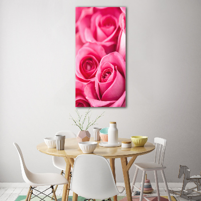 Tableau sur verre acrylique Roses roses