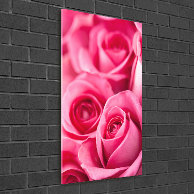 Tableau sur verre acrylique Roses roses