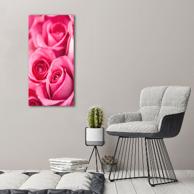 Tableau sur verre acrylique Roses roses