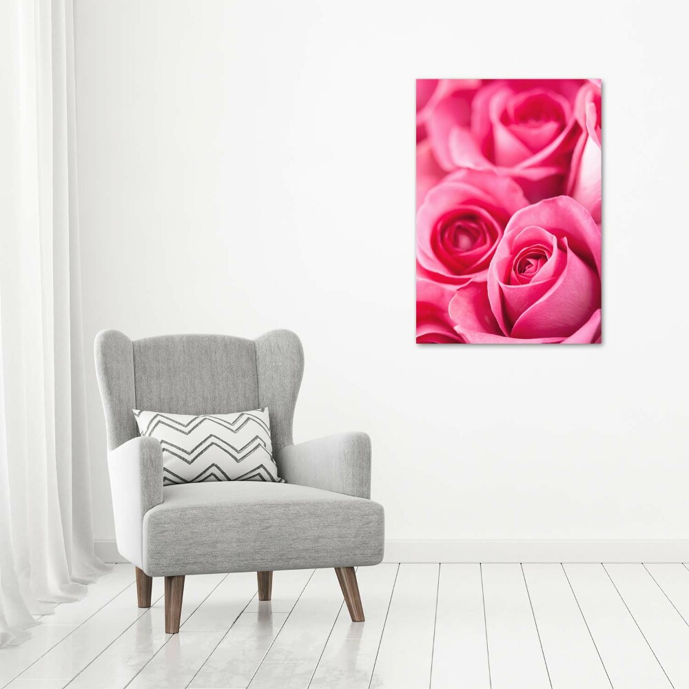 Tableau sur verre acrylique Roses roses