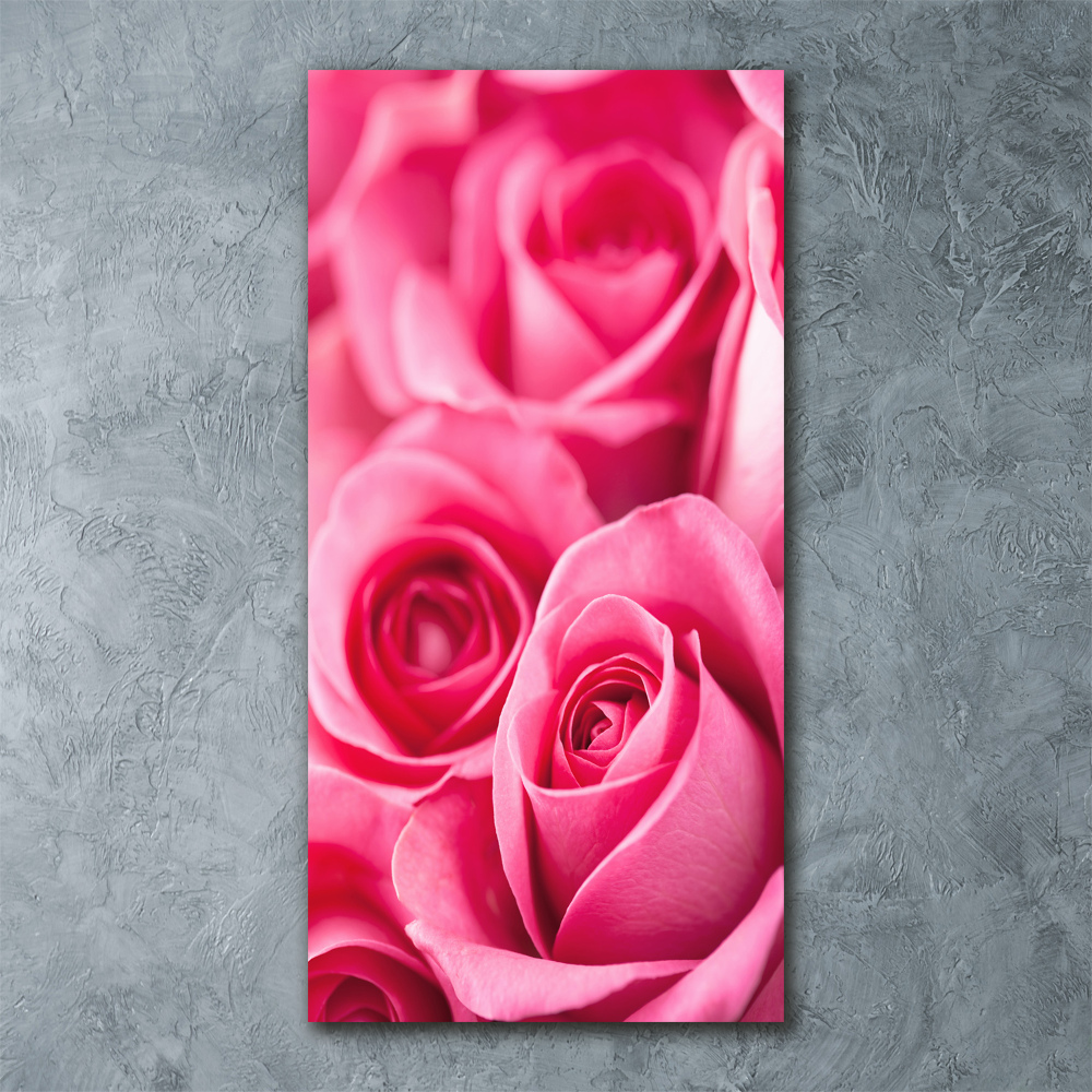 Tableau sur verre acrylique Roses roses