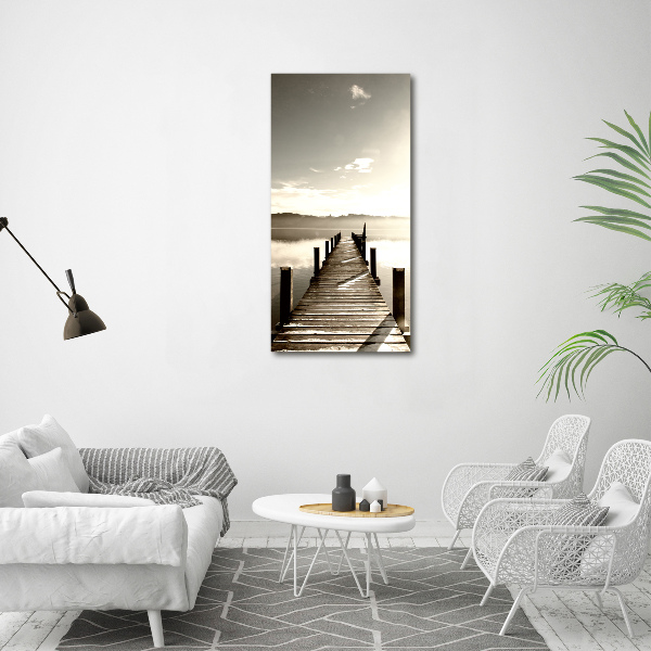 Tableau en acrylique Jetée en bois eau