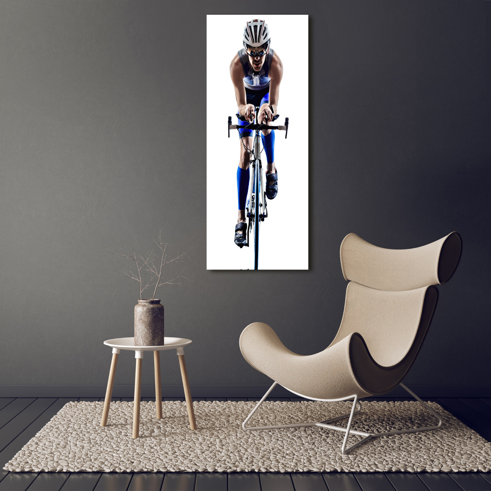 Tableau verre acrylique Cycliste