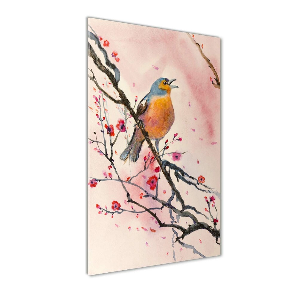 Tableau verre acrylique Oiseau sur une branche